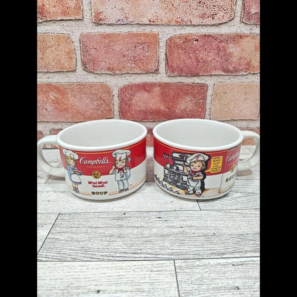 1998 Vintage Campbell's M'm! M'm! Good! Soup Novelty Cup by West Wood Set/2